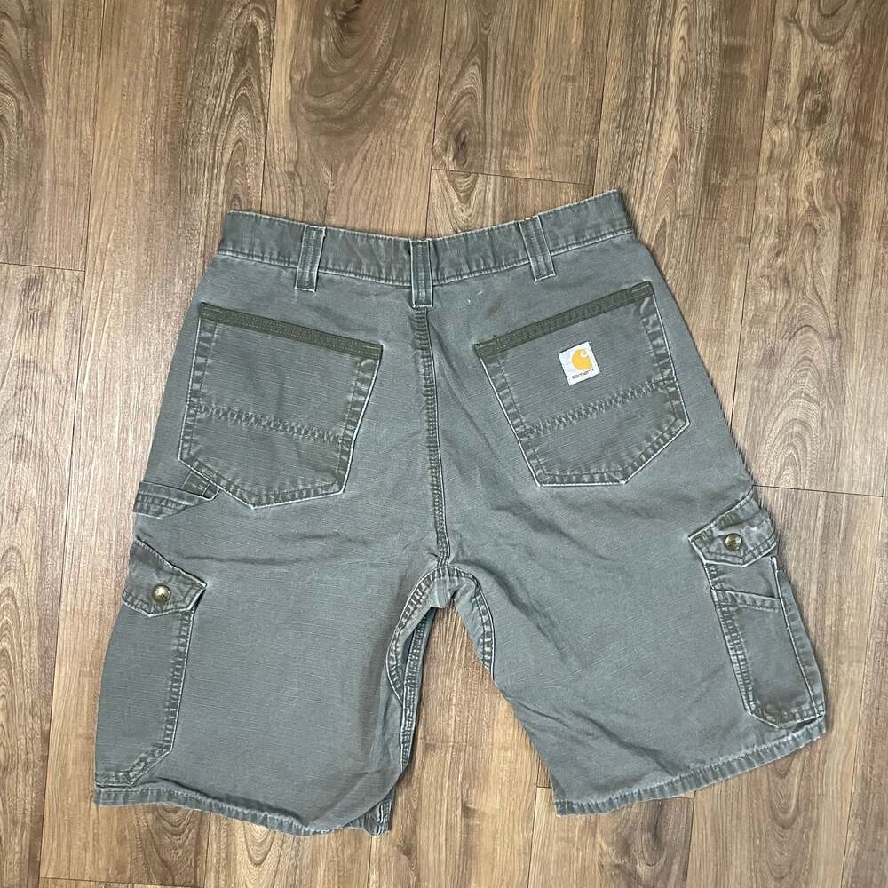 Vintage Carhartt Relaxed Fit Cargo Shorts Green Size 32